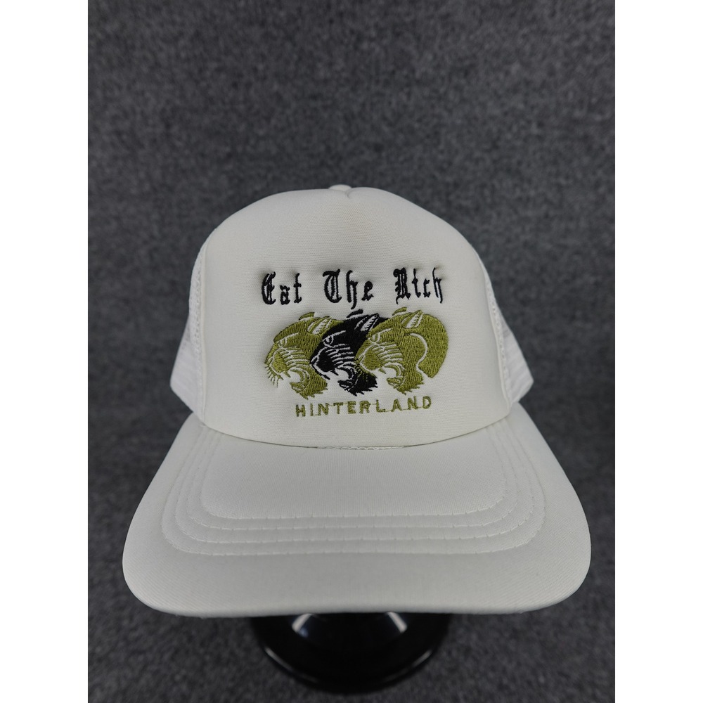 Hinterland Trucker Hat Unisex OS White Eat The Rich Panther Graphic Snapback